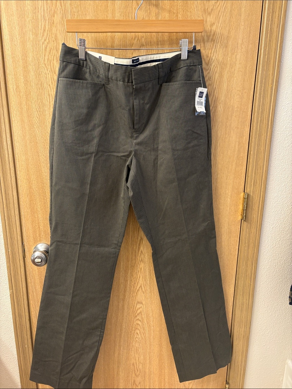 GAP Olive Stripped Boot Cut Pants